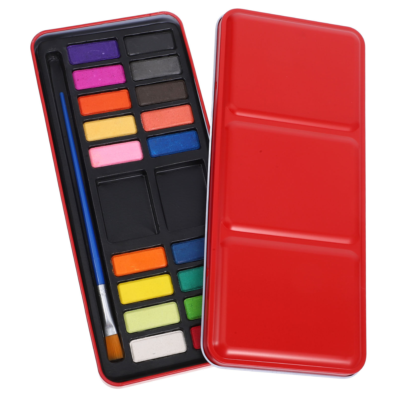 Watercolor Paint Set Solid Pigment - Zestaw 18 farb akwarelowych, przenośny zestaw
