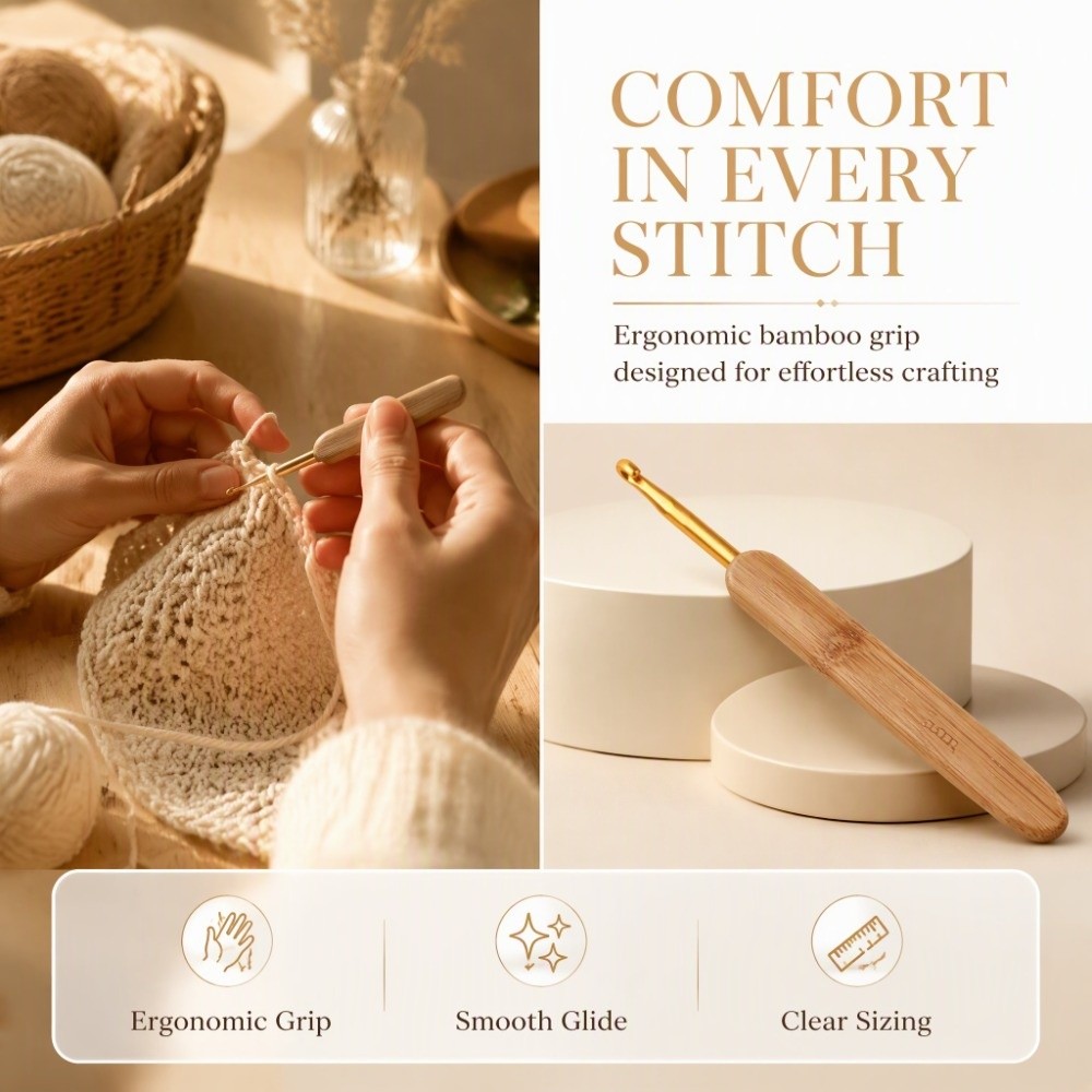 8 sztuk, zestaw haczyków do sz – Wooden Crochet Hooks Ergonomic Handle recenzja i cena