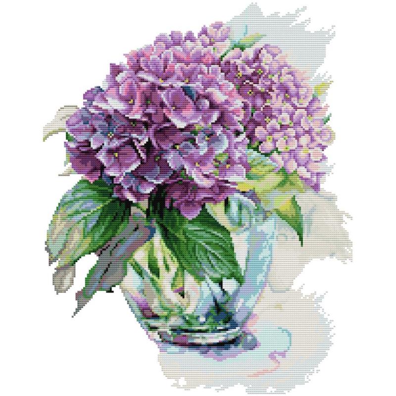 Hortensja Flower Cross Stitch  – Cotton Embroidery Thread Skeins recenzja i cena